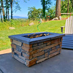 48" x 30" Rectangle Custom Stone Gas Fire Pit – Electronic Ignition