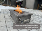61" x 31" Rectangle Custom Stone Gas Fire Pit – Manual Match Light