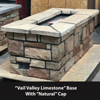 61" x 31" Rectangle Custom Stone Gas Fire Pit – Manual Match Light