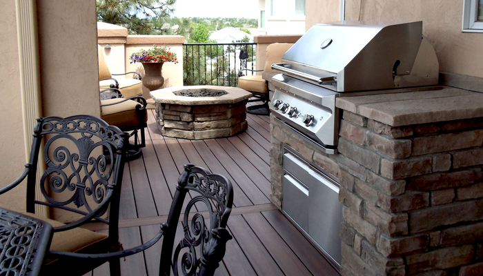 Custom barbecue island