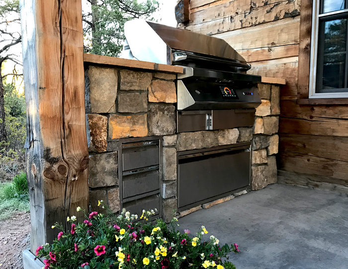 Custom barbecue island
