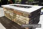 61" x 31" Rectangle Custom Stone Gas Fire Pit – Manual Match Light