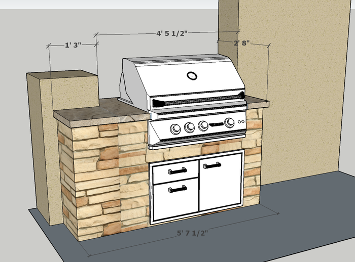 Custom barbecue island design