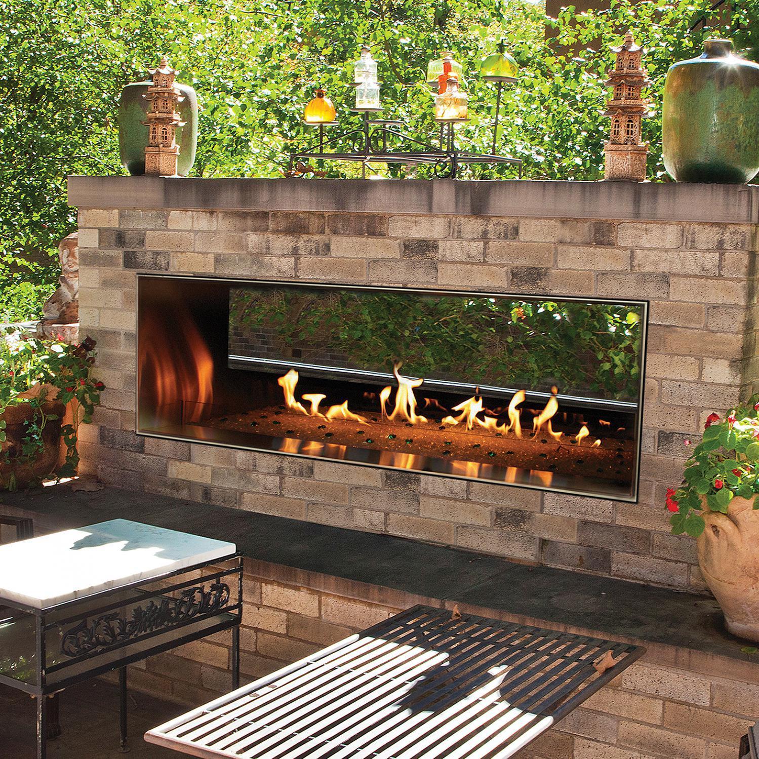 48 Empire Outdoor Linear See Thru, Linear Gas Fireplace Outdoor