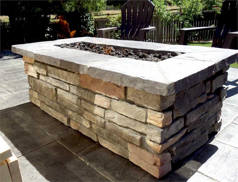 31 Rectangle Custom Stone Gas Fire Pit, How To Make A Rectangular Fire Pit