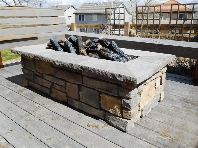 31 Rectangle Custom Stone Gas Fire Pit, Stone Outdoor Gas Fire Pit Kits