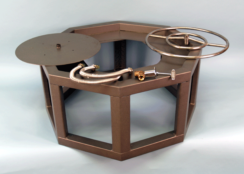 Custom Octagon Fire Pit Kit 27 With, Gas Fire Pit Pan Kit